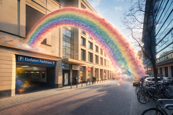 Osterkampagne im Parkhaus Karlsruhe Herrenstrasse-