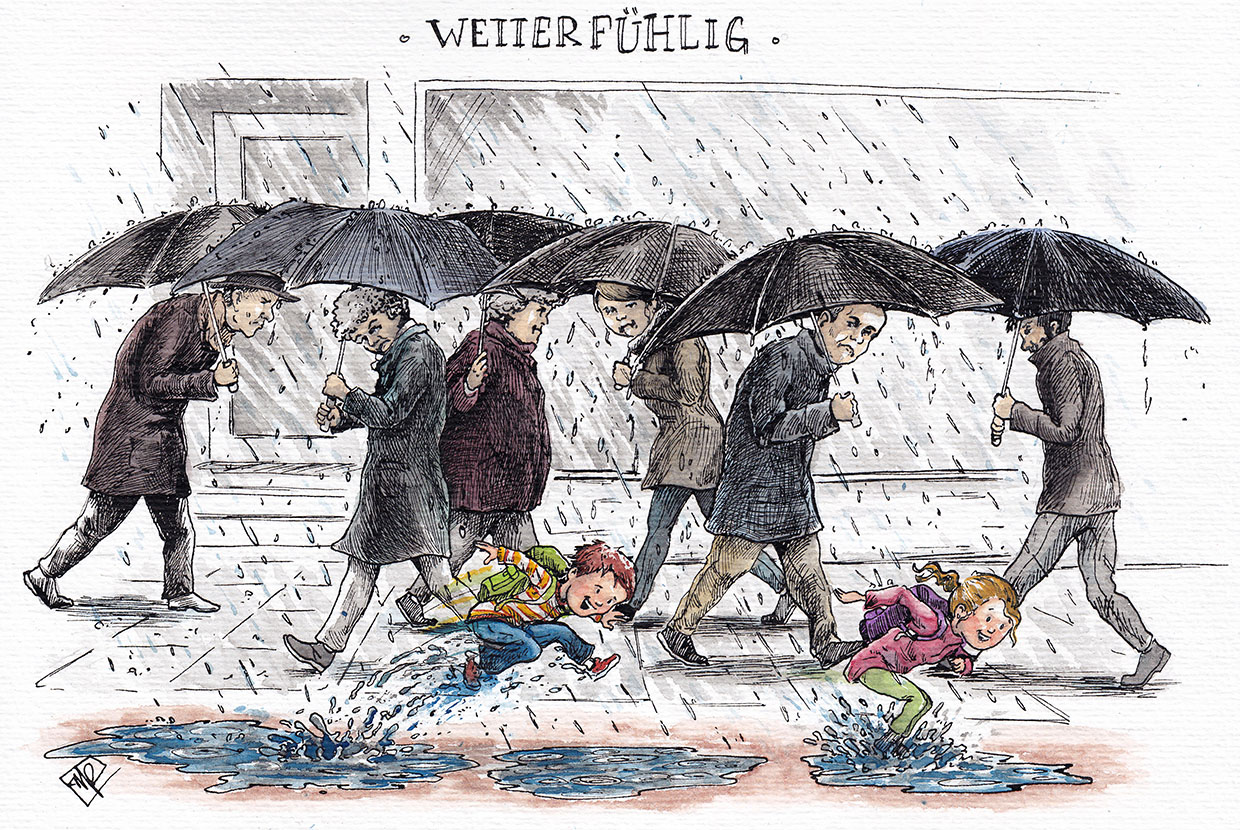 Signierter Kunstdruck, Robitzkys Welt-11-Wetterfühlig