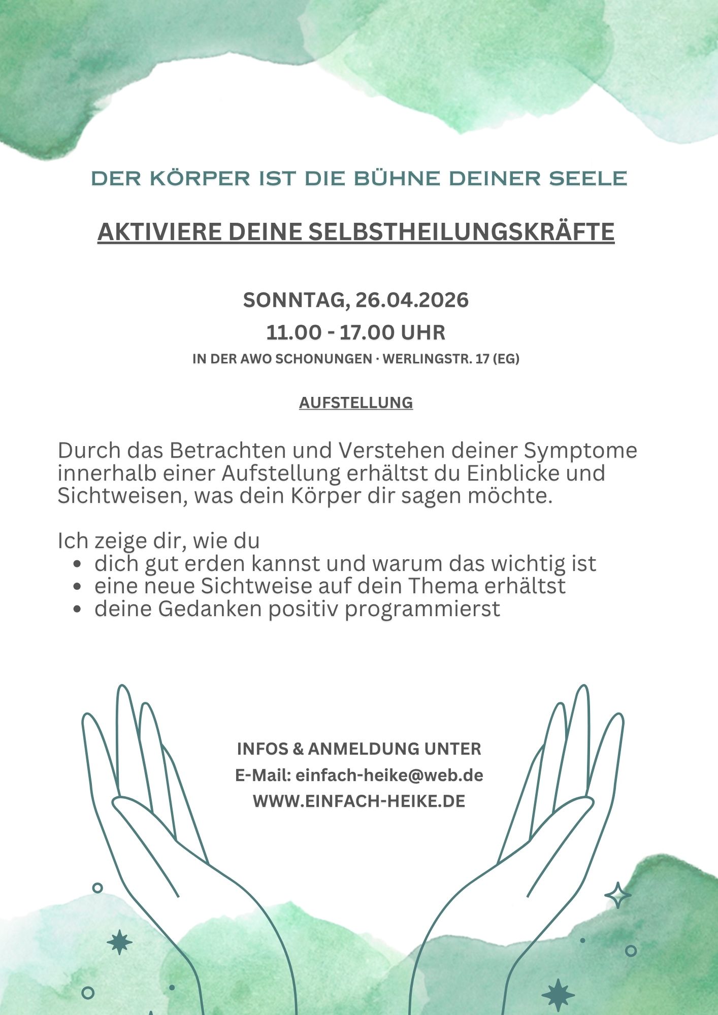 WORKSHOP Aktiviere deine Selbsheilungskräfte