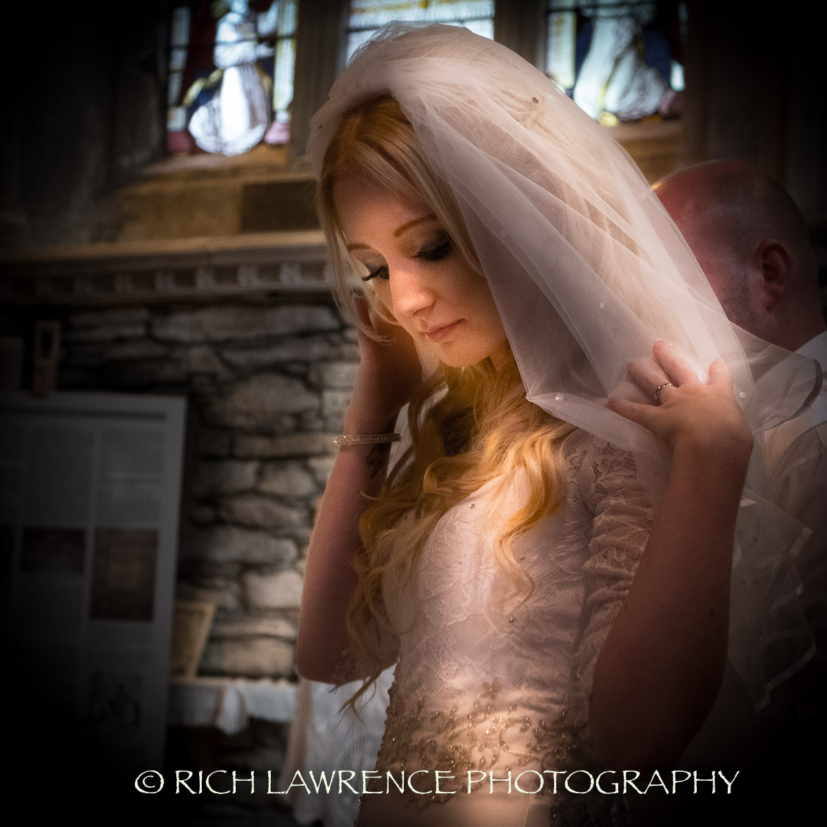 beautiful bride in church