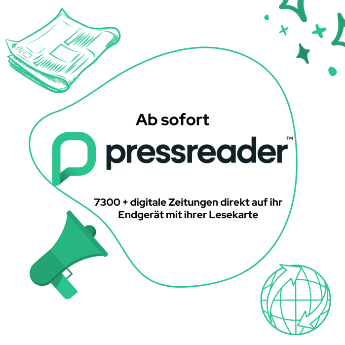 Pressreader - das neue Angbeot der Gemeindebüchere