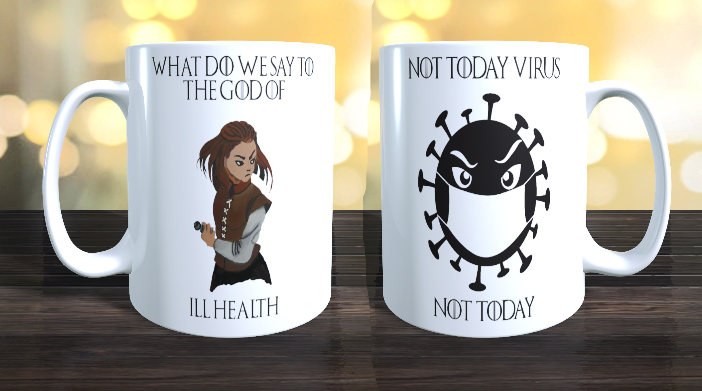 Double Sided GOT Inspired Arya Virus Ceramic Mug