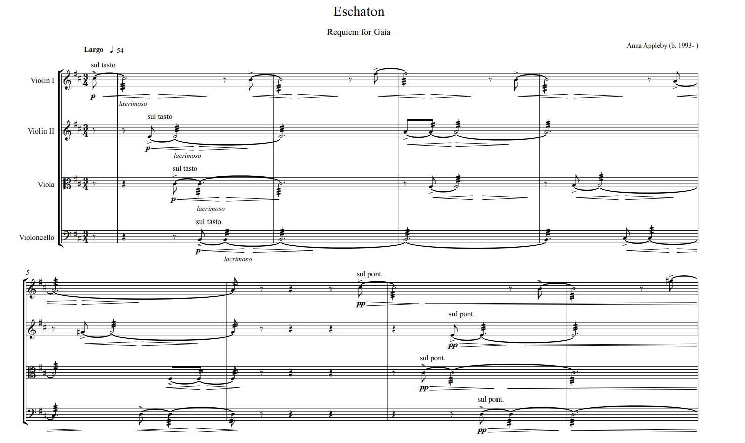 Eschaton: String Quartet No. 1