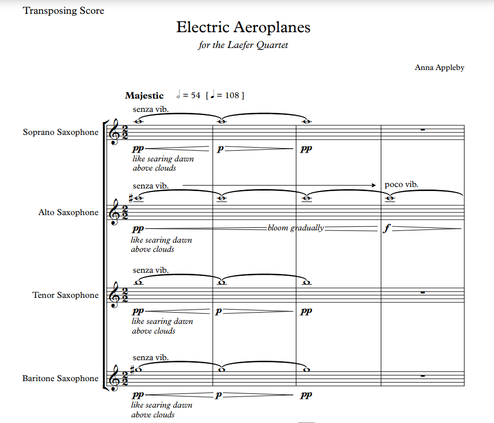 Electric Aeroplanes: Saxophone Quartet